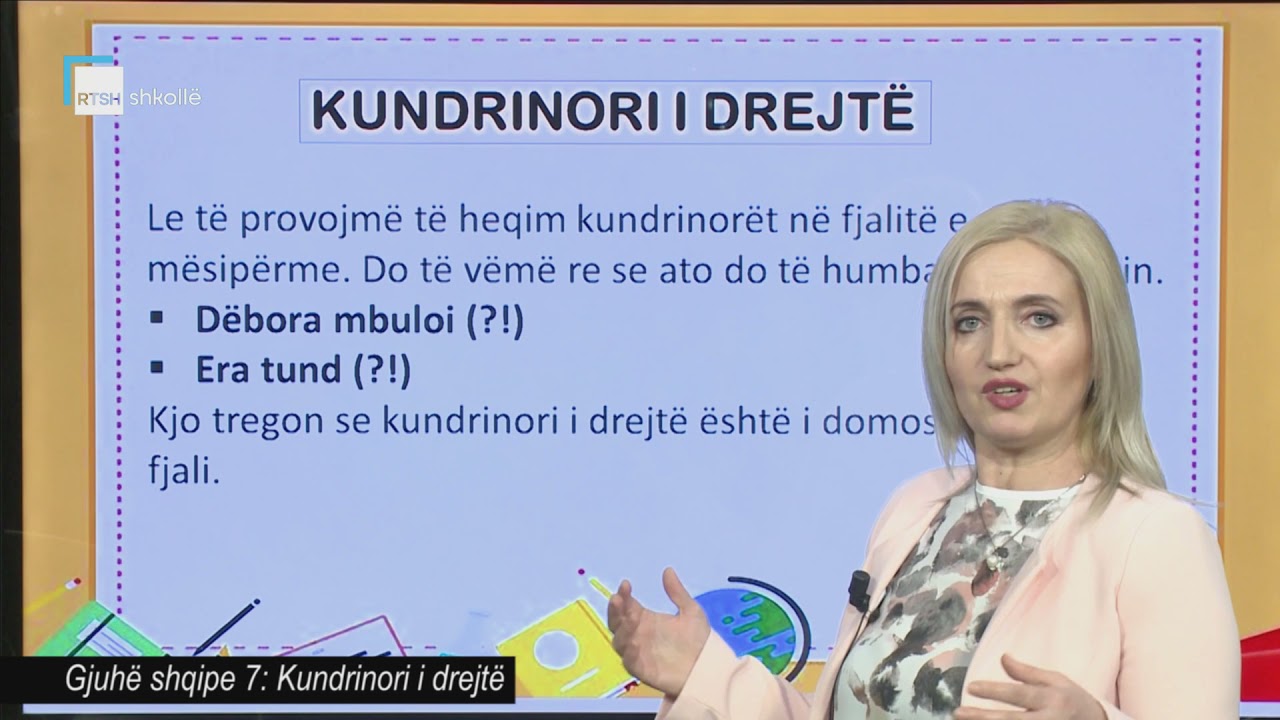Gjuhë shqipe 7 - Kundrinori i drejtë