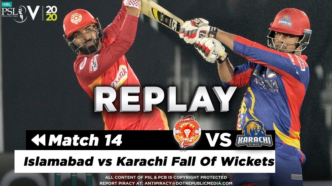 Islamabad vs Karachi Fall Of Wickets | Islamabad United vs Karachi Kings | Match 14 | HBL PSL 2020