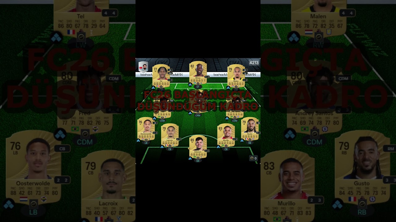 FC26 Başlangı&ccedil;ta D&uuml;ş&uuml;nd&uuml;ğ&uuml;m Kadrom 🔥🔥 #fc25 #fc26 #eafc26 #kadro #&ouml;neri #easportsfc26 #eafc25 #bilik