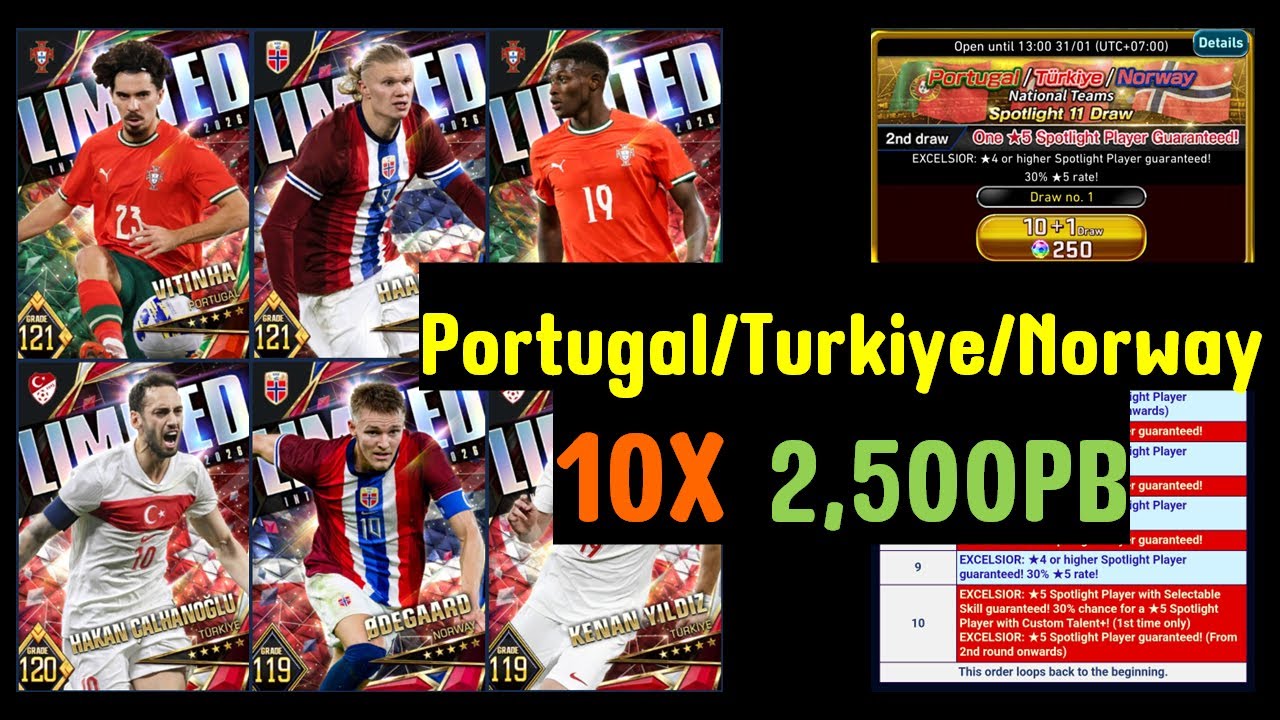 EFCS【eFootball™ ウイコレ CHAMPION SQUADS】10X 2,500PB Portugal/Turkiye/Norway National Teams 2026 : EP027