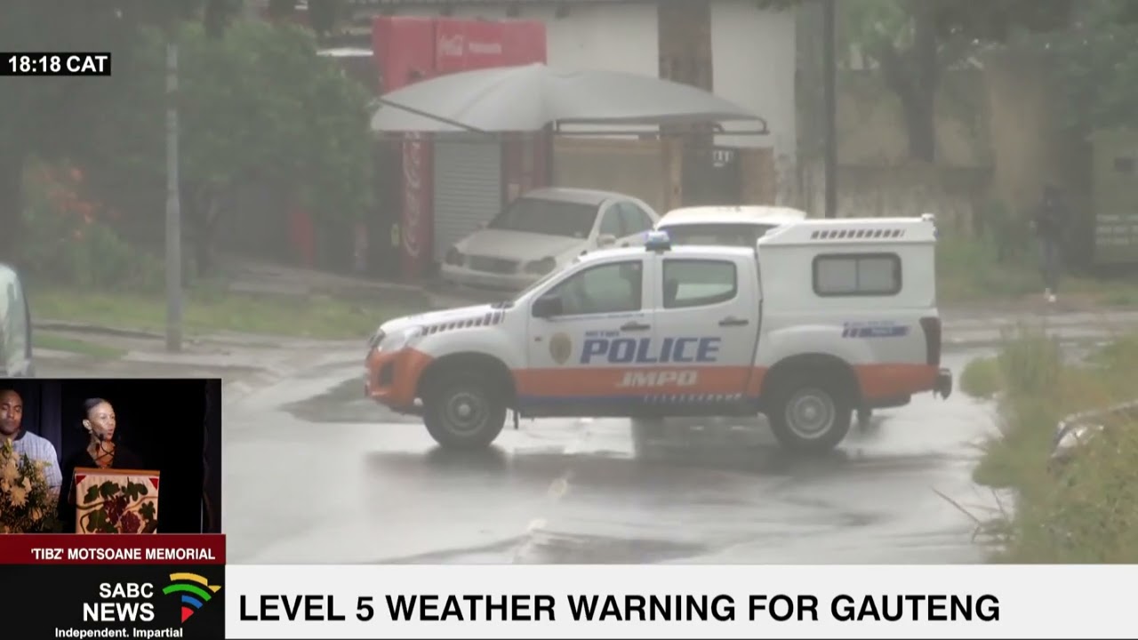 Level 5 weather alert issued for Gauteng