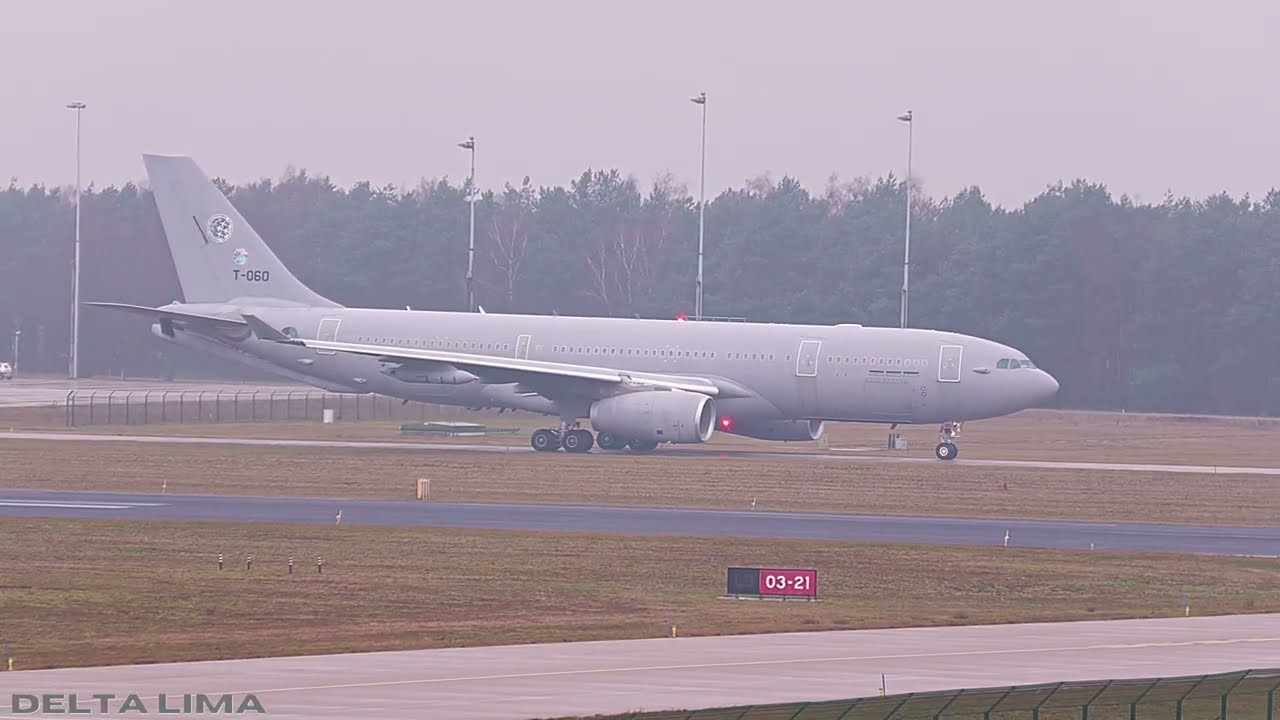 [4K] Eindhoven AFB Morning spotting Awacs, A330 , PC7, C130