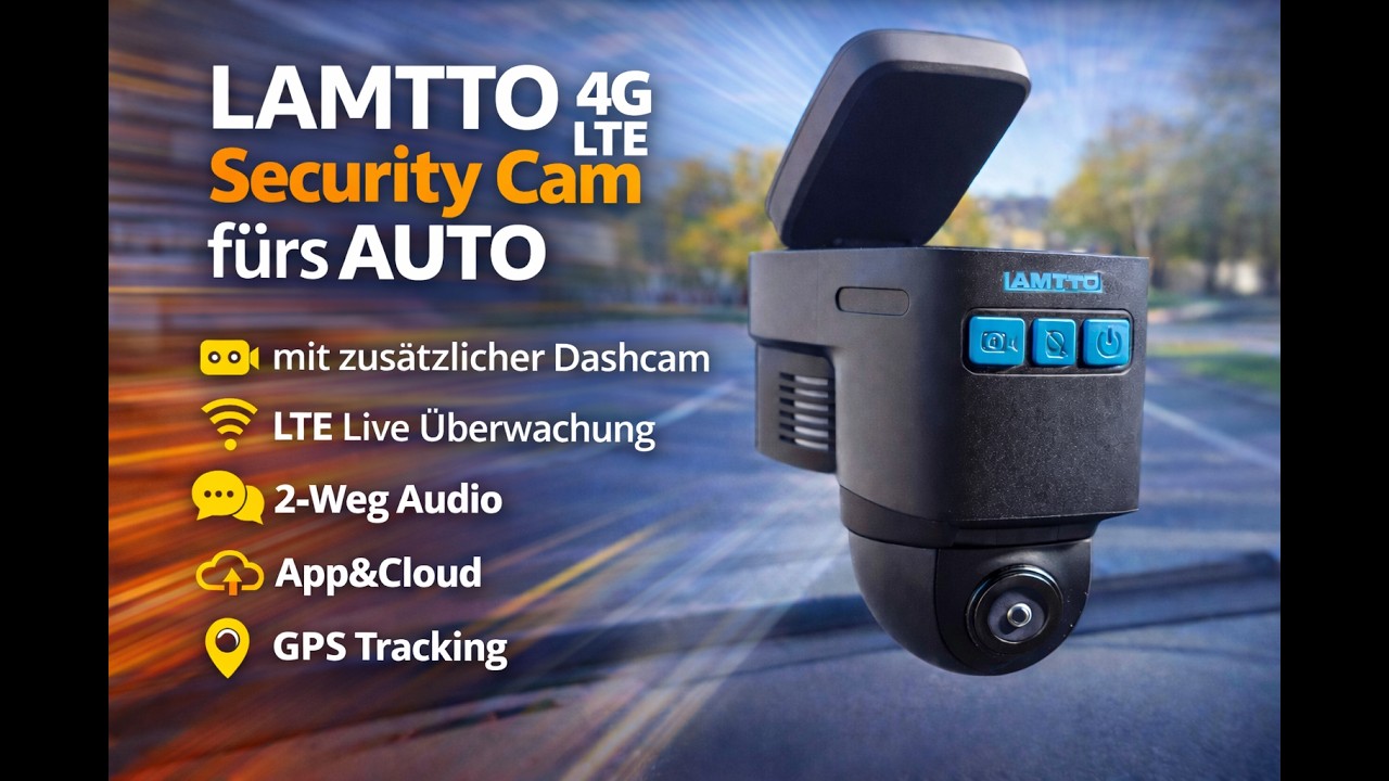 LAMTTO 4G LTE Auto Sicherheitsüberwachungskamera + Dashcam