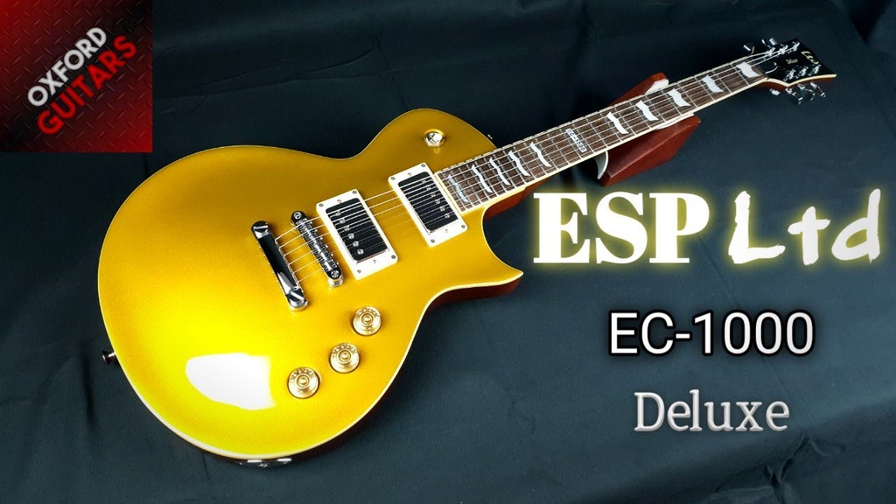 ESP LTD Deluxe EC-1000 Metallic Gold 2010 guitar close up video