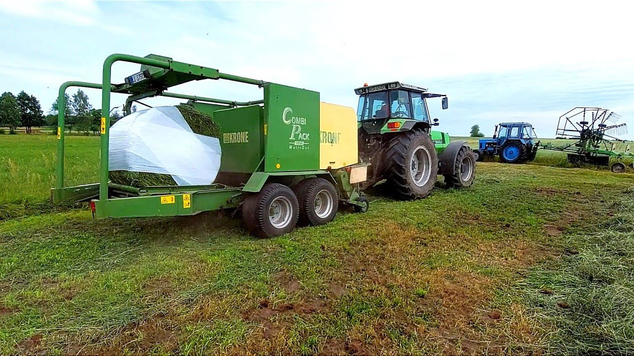 Sianokosy 2022 - Deutz Fahr Agrostar 6.61 & Krone Combi Pack 1250 & MTZ 82 & New holland t7 & Fendt