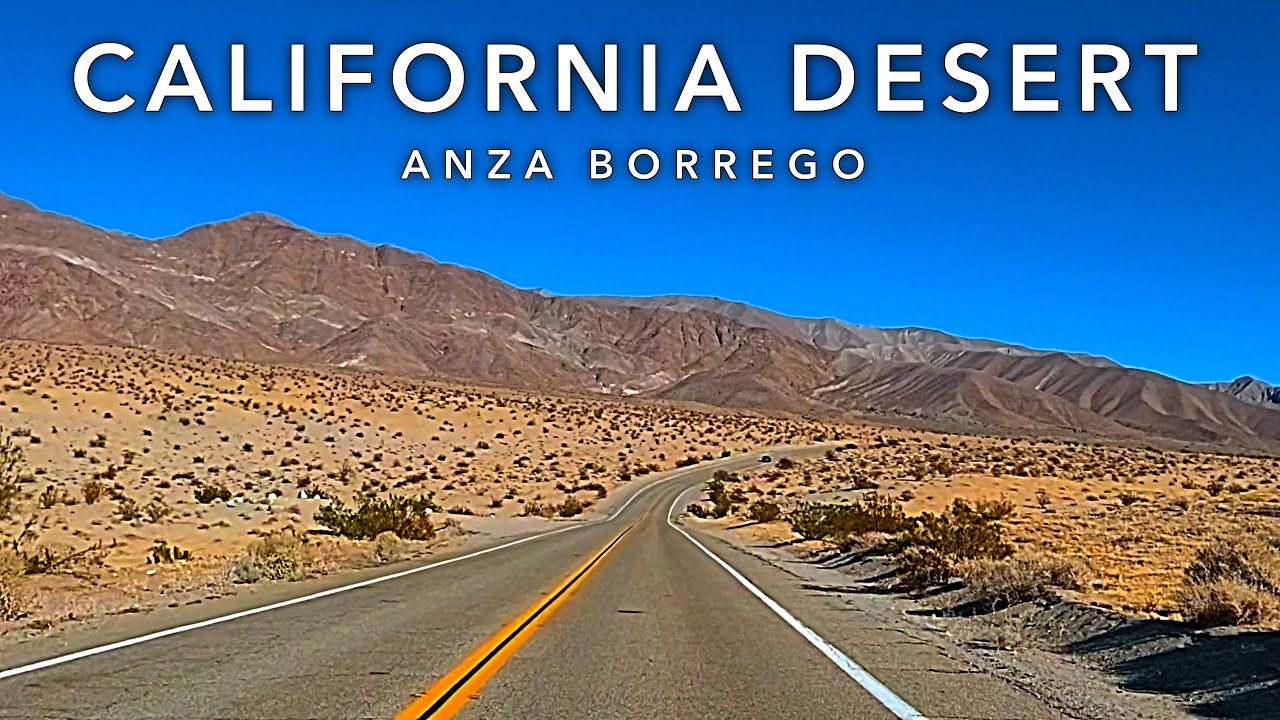 Anza-Borrego - Southern California Desert Scenic Drive | Ambient Driving Sound 4K