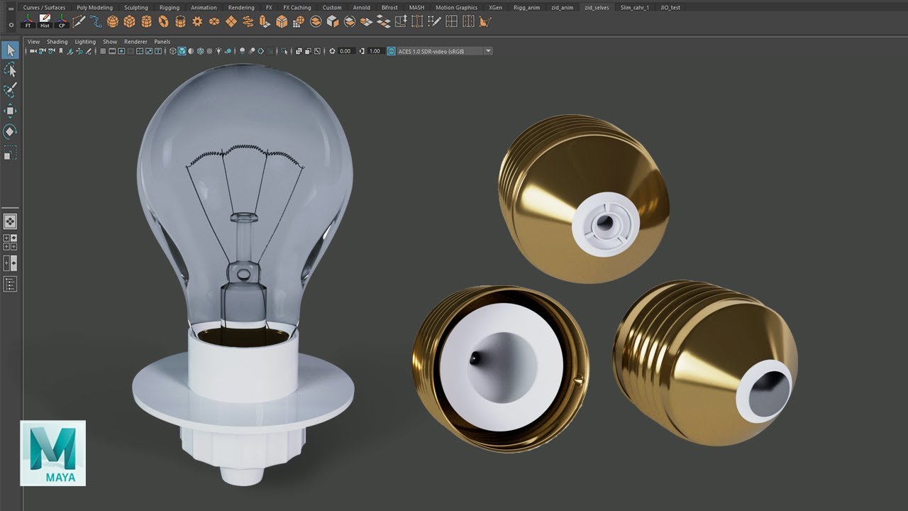 Autodesk Maya Tutorial | 3d Modeling Basics - 3d Light Bulb model in Maya-part 1