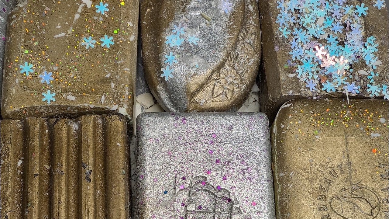 ✨Platinum & Gold series of ASMR soap✨ cutting/ soap box/ crushing/ relax