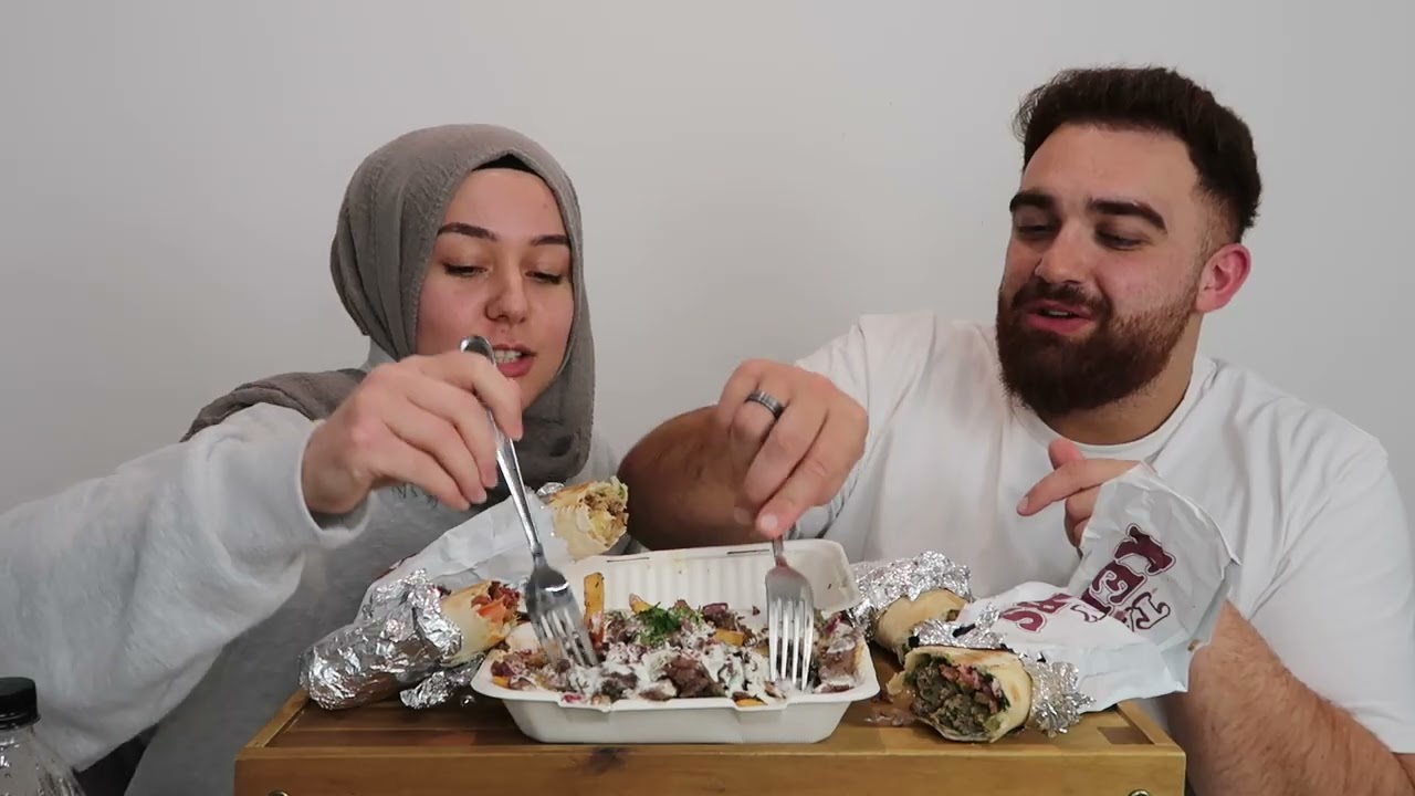 SHAWARMA MUKBANG - MIDDLE EASTERN FOOD WRAP CHICKEN KEBAB