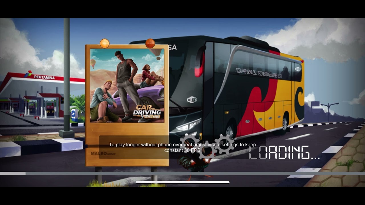 Indonesia bus driving gaming video 4K training video