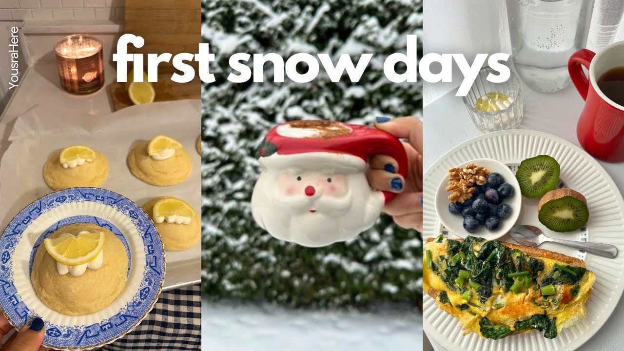 first snow vlog ❄️ lemon cheesecake cookies, hot chocolate, snowy walks & cozy days at home