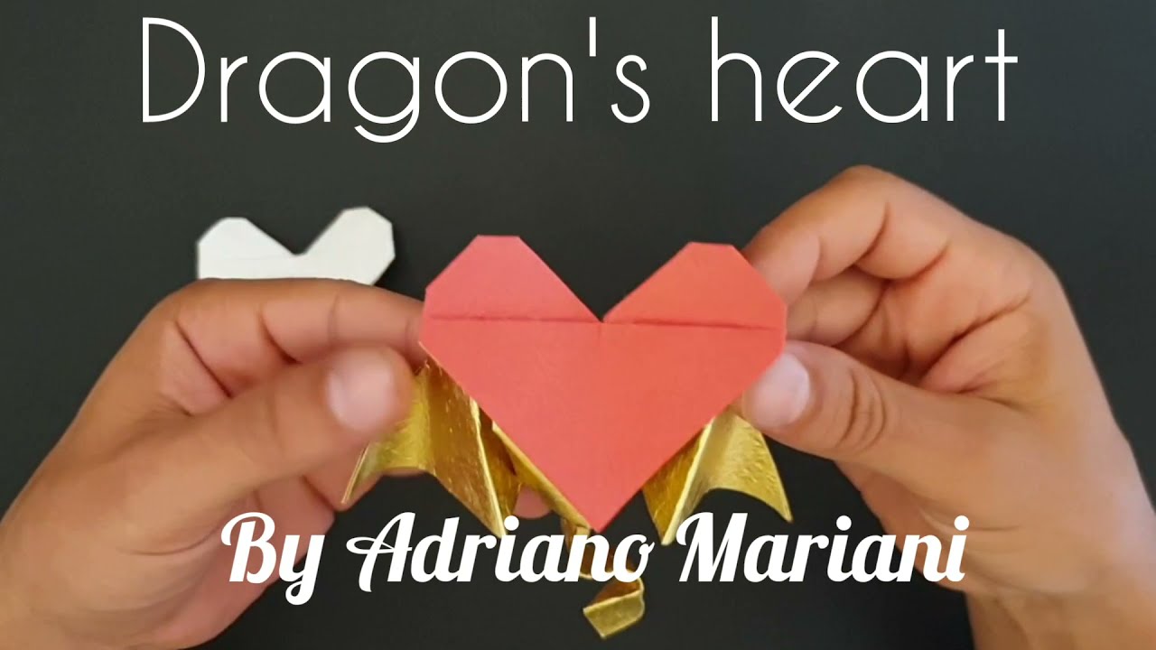 Dragon's heart origami tutorial, created by Adriano Mariani 2021