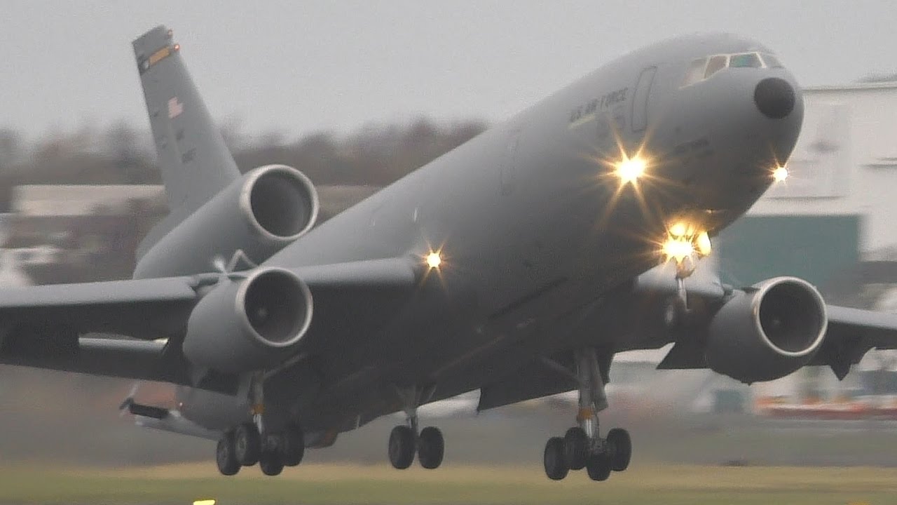 USAF Heavy Operations at Prestwick Airport 2 KC10s 2 KC135s & 1 C5M