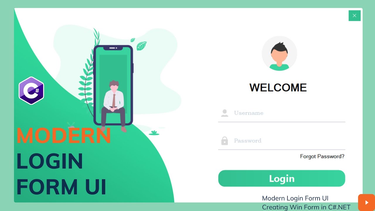 Modern Login Form in C# Win Form | C#.NET | GUNA UI