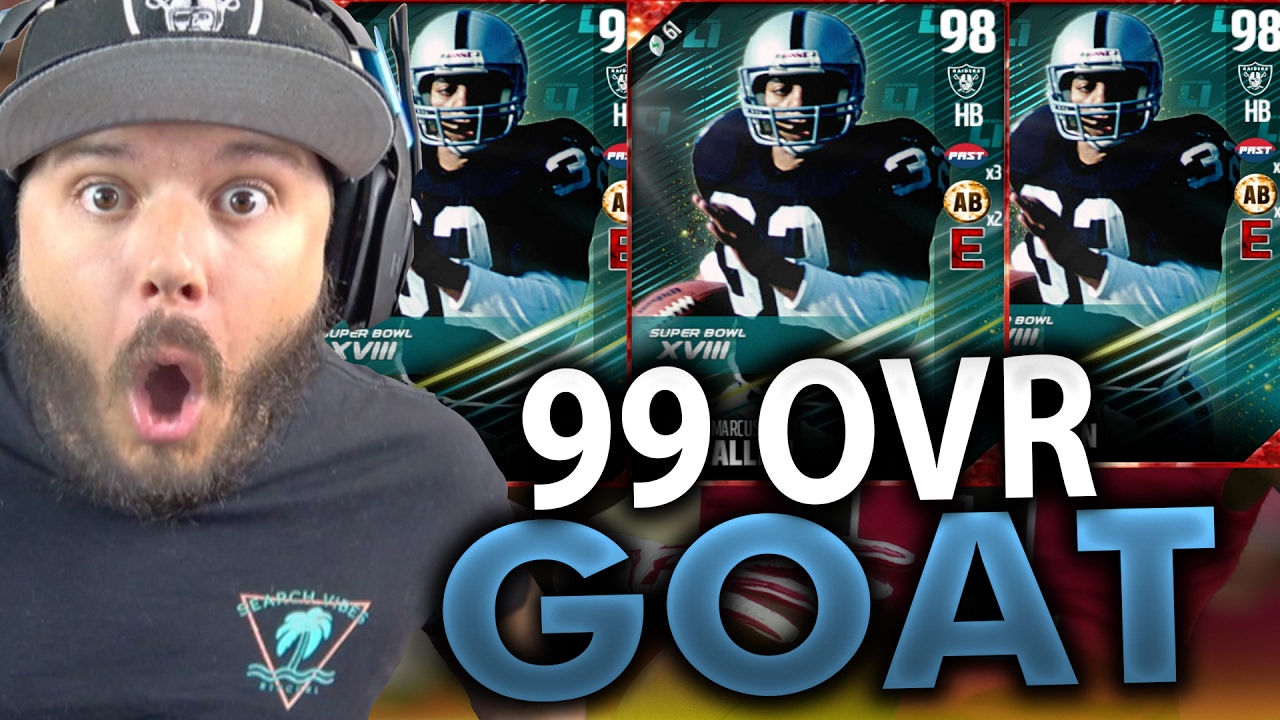 OMG INSANE PULLS!! 99 OVR MARCUS ALLEN - MADDEN 17 ULTIMATE TEAM PACK OPENING