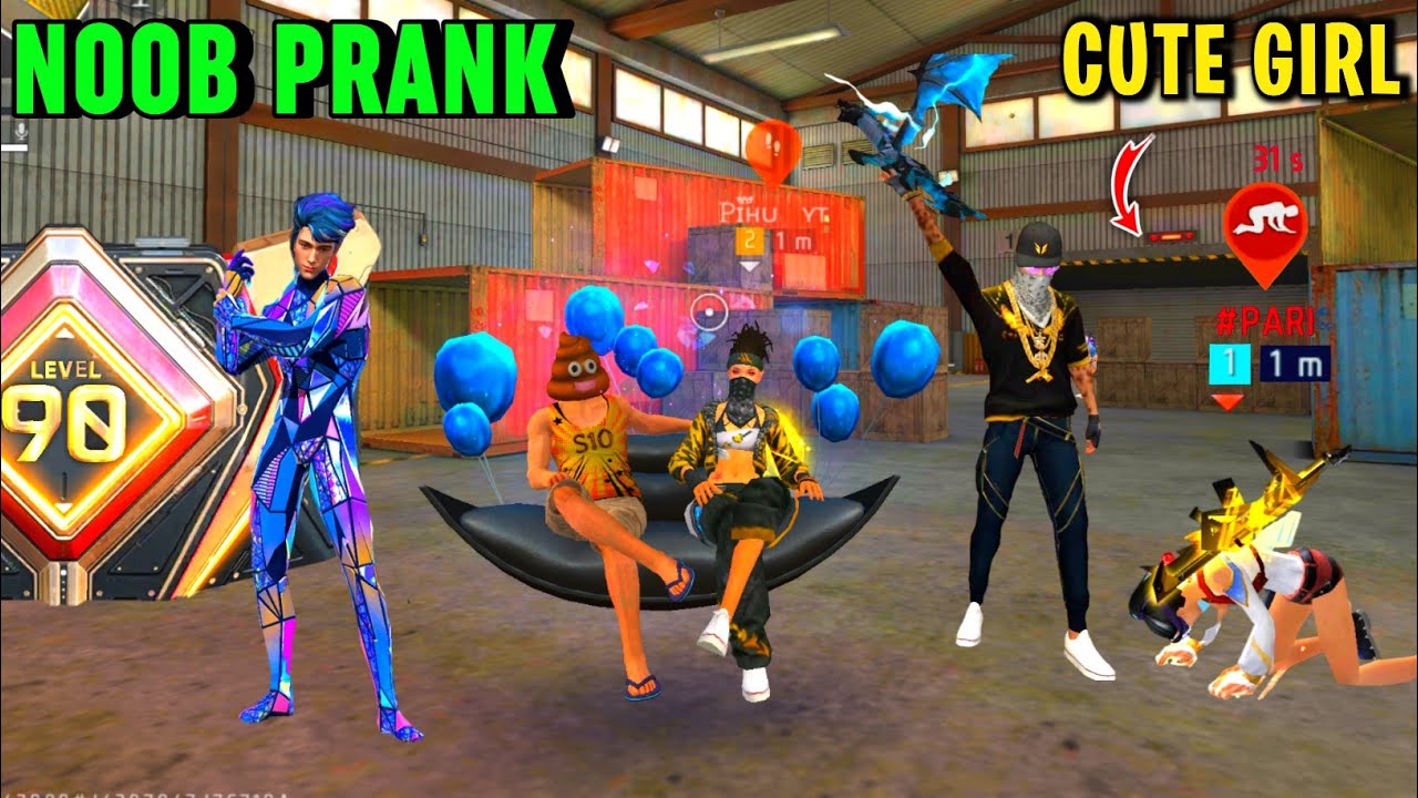NOOB PRANK FREE FIRE 🔥 Prank with Random Rich GIRL 😱 Funny Prank Video - Garena Free Fire 🔥 Y GAMING