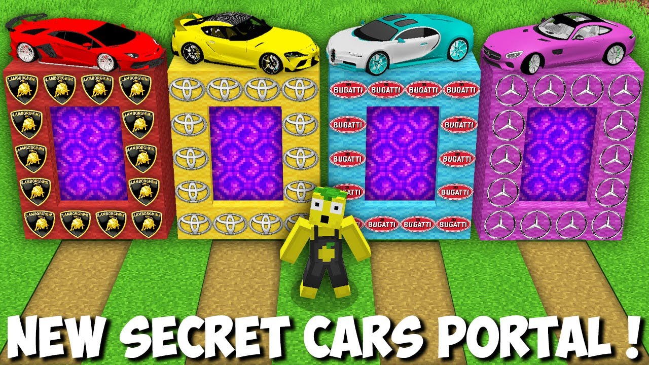 New SECRET SUPERCARS PORTAL in Minecraft ! VEHICLE PASSAGE !