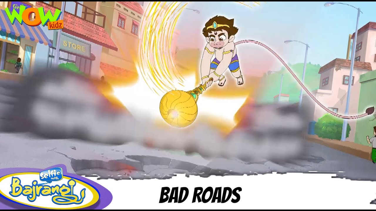 Selfie With Bajrangi | Bad Roads | Compilation -03| Hindi Cartoon For Kids | Wow Kidz