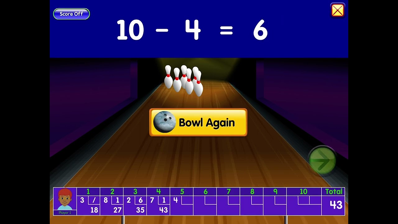 Starfall Subtraction Bowling 🎳