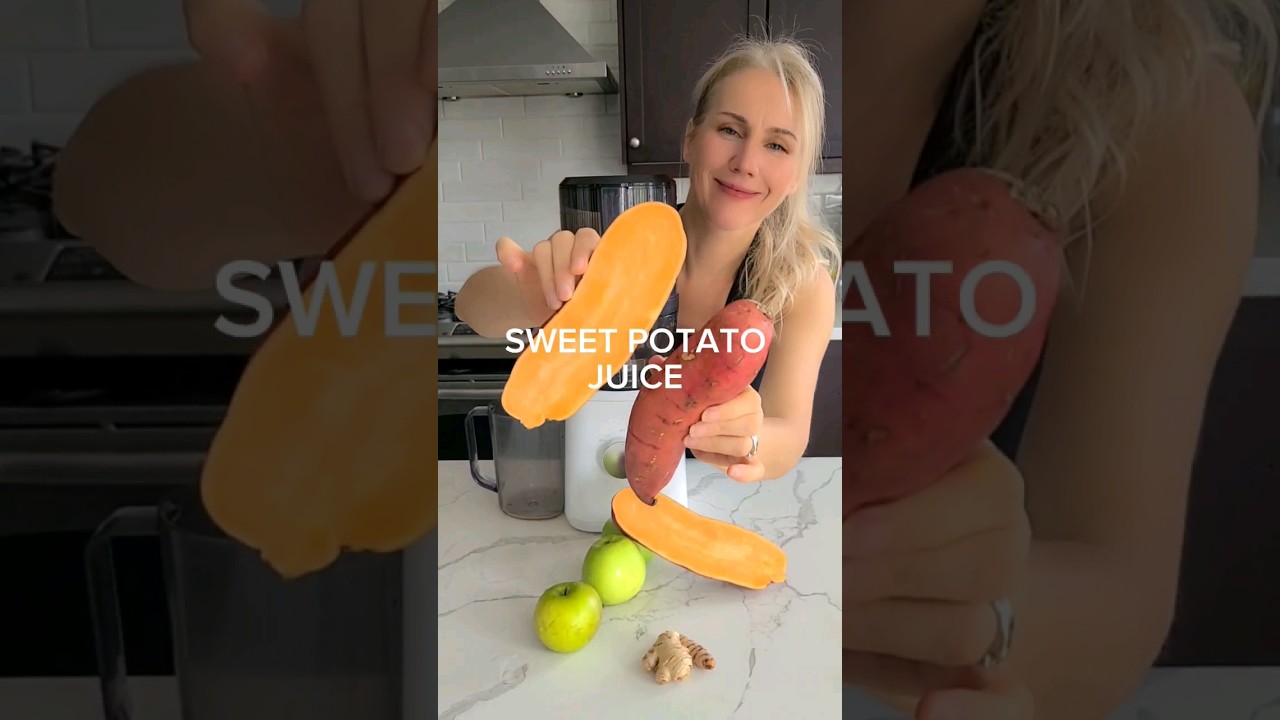 Сок из батата! Повышает иммунитет и делает его вкусным. #сок #сладкийкартофель #рецептсока
