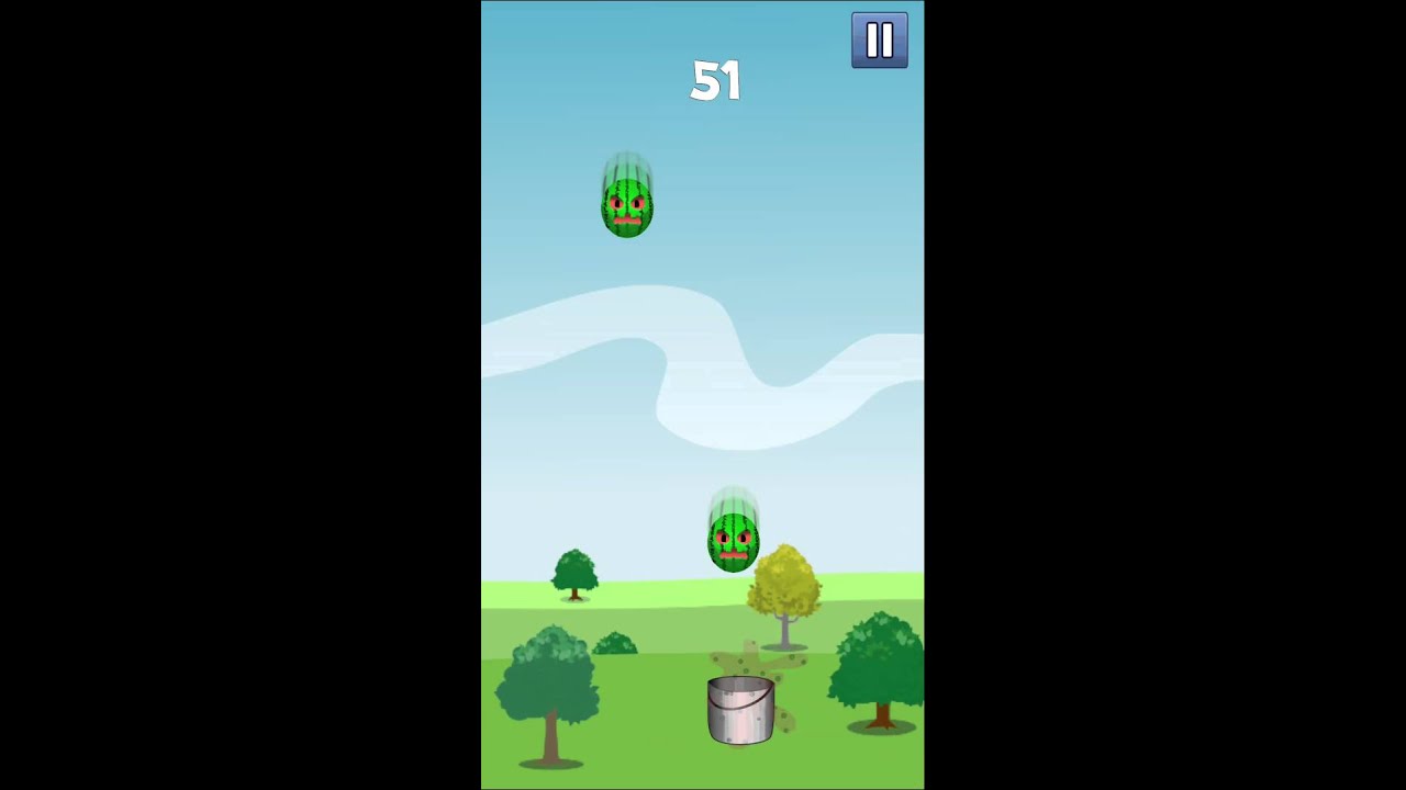Catch as many monster melons as you can in Monster Melon Drop!