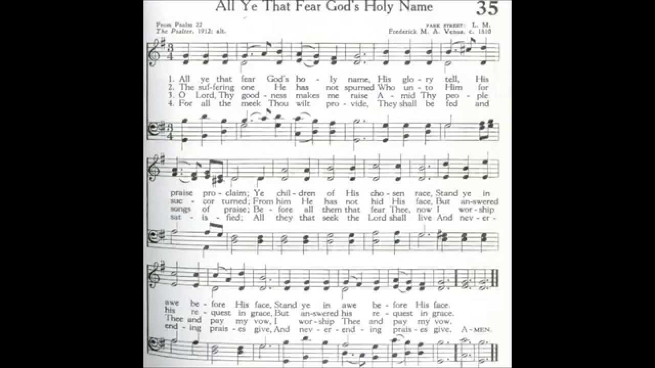 All Ye That Fear God's Holy Name (Park Street)