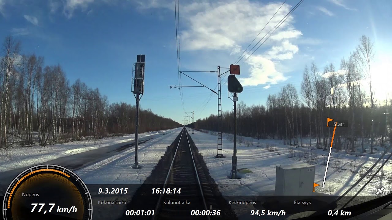 Intercity train acceleration 0 - 100 km/h Junan kiihdytys 0 - 100 km/h
