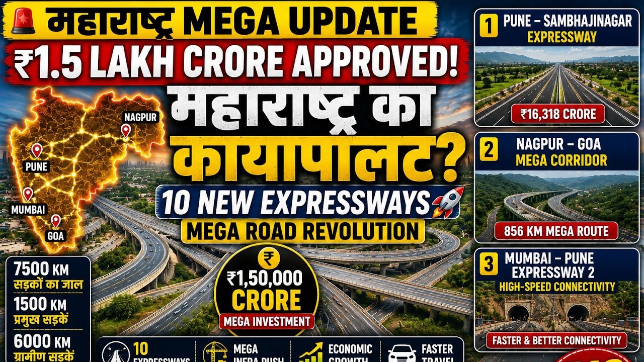 Maharashtra's Top 10 Upcoming Expressways 2026-27 🚀 | Pune | Nagpur | Nashik | Mumbai Full Plan