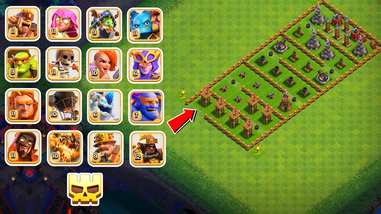 SUPER MINIGAME VERSÃO SUPER TROPAS! LAYOUT TUDO LV1 X TODAS SUPER TROPAS FULL DO CLASH OF CLANS!