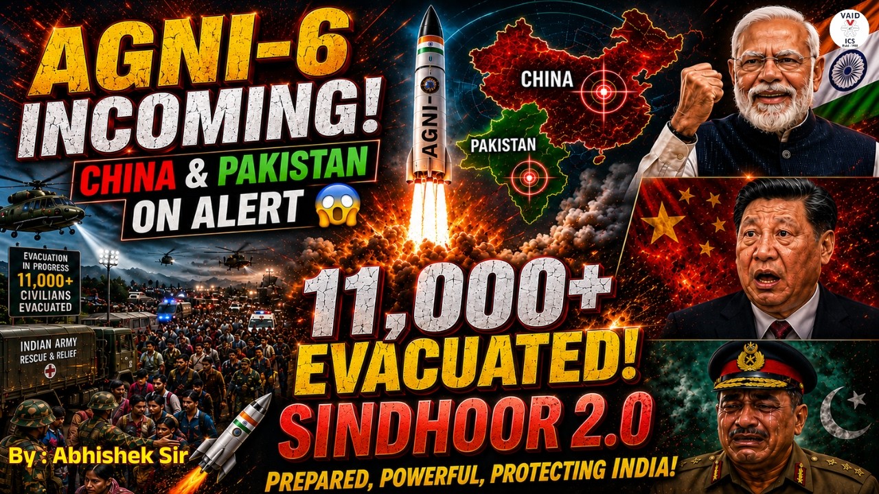 &ldquo;11,000 Evacuated!India Plans Agni-6 & Operation Sindoor 2.0&rdquo; | Abhishek Sir | VAID ICS