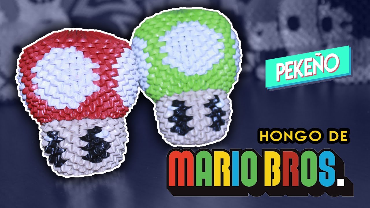 Hongo de Mario Bross 3D Origami | Pekeño ♥