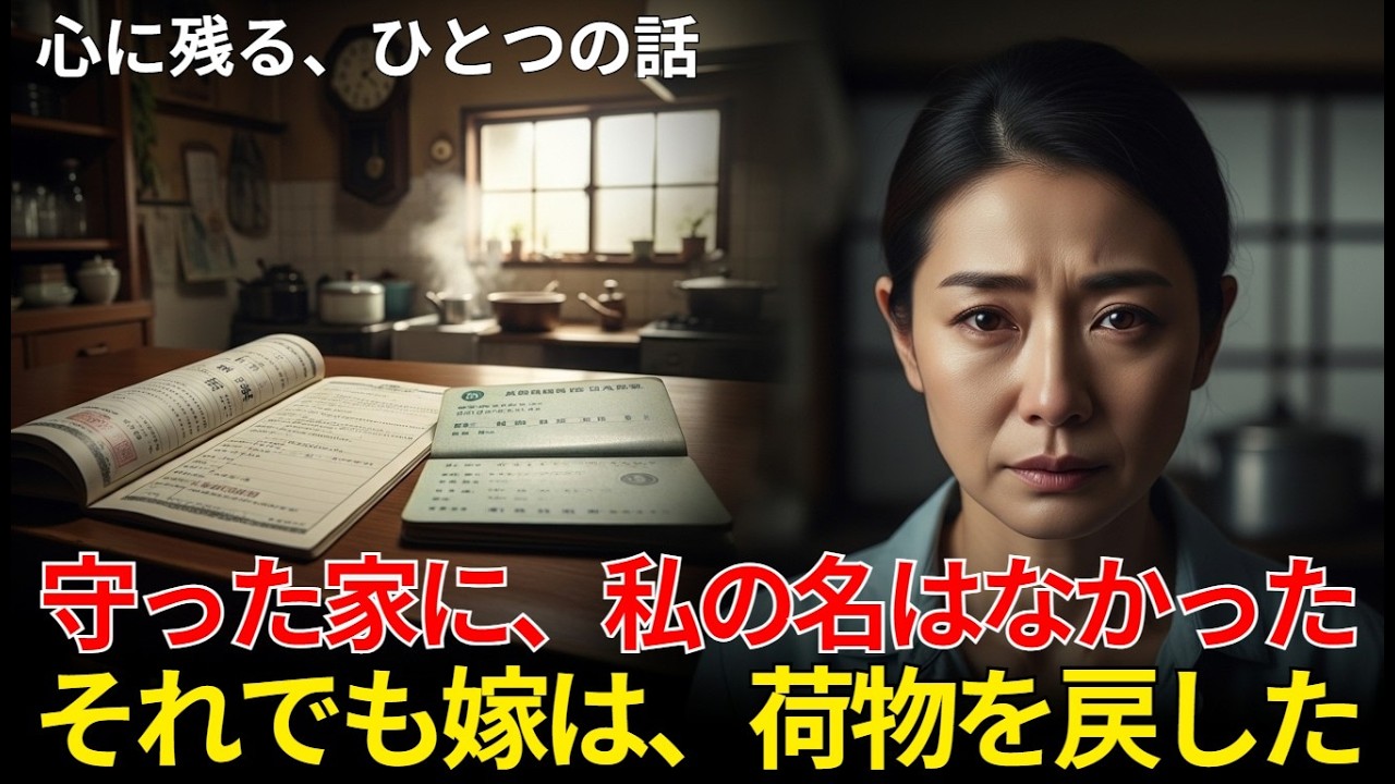 【号泣】「私はこの家を守ってきた」なのに登記簿に自分の名前はなかった。75歳の姑が震えた夜 #涙腺崩壊 #同居介護 #感動ストーリー #人生ドラマ #人生の教訓 #心温まる #泣ける話