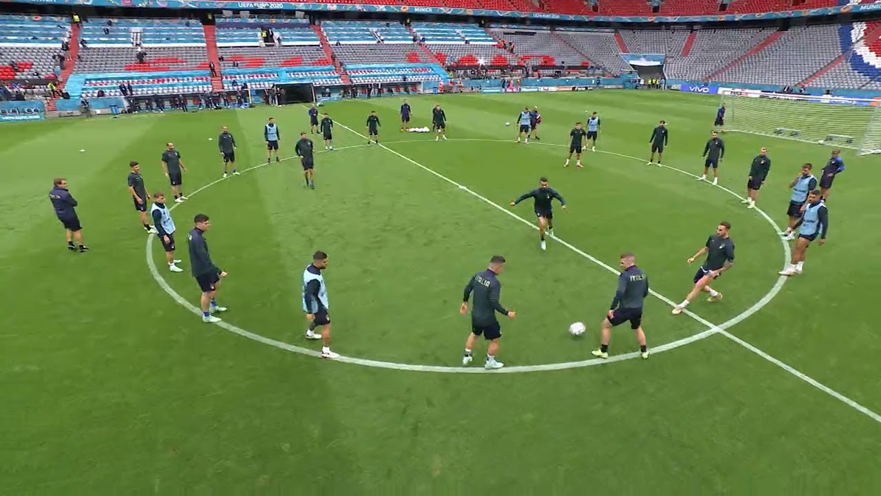 Italia, l'allenamento per il Belgio (Euro 2020): Insigne, Immobile, Chiesa, Chiellini e il torello