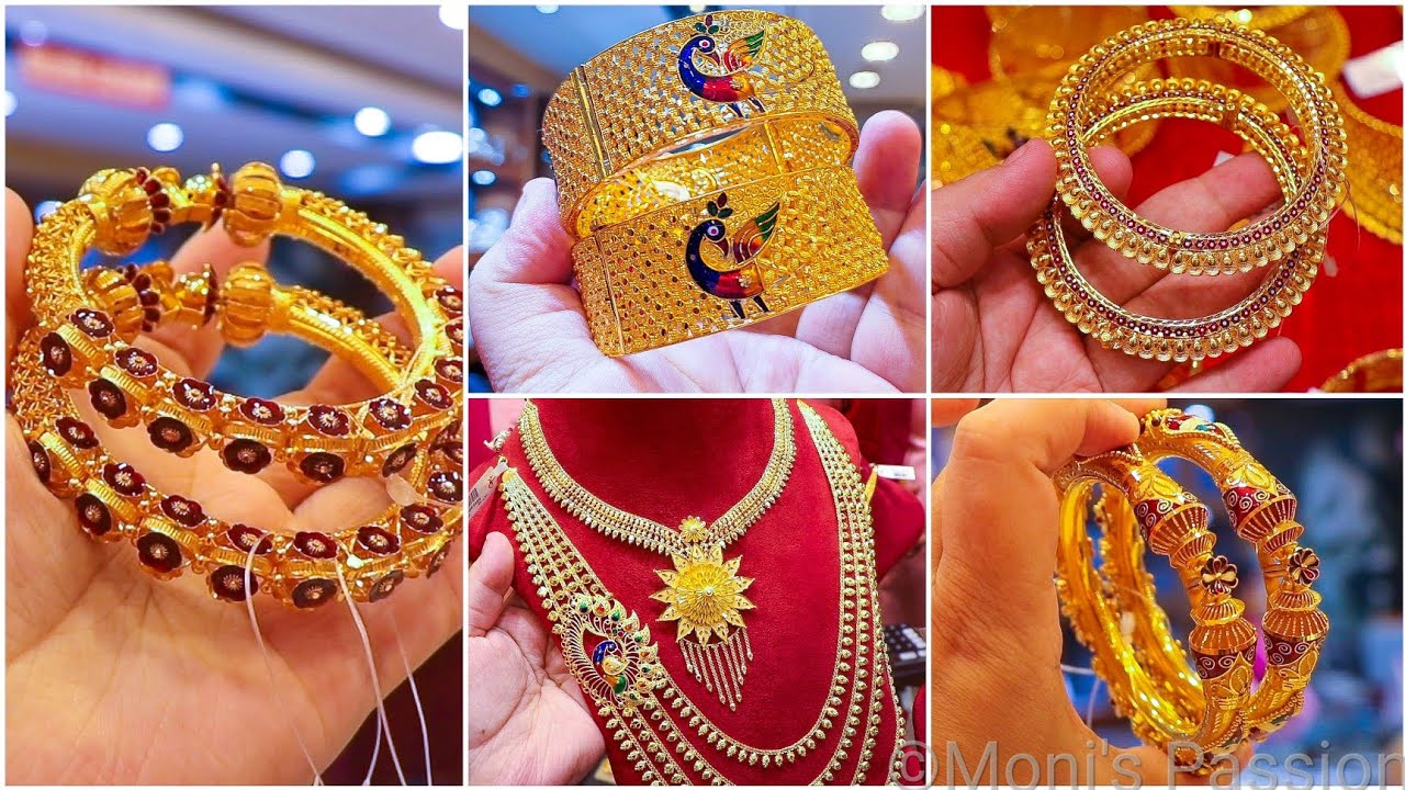 SENCO GOLD bala collection/wedding gold bangles chur designs weight & price/Bridal Choker Collection