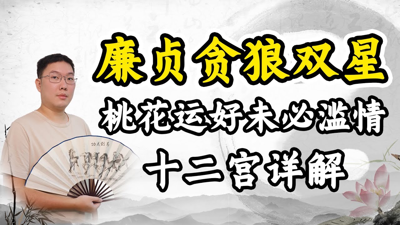 紫微斗数廉贞贪狼双星，桃花运好未必滥情，入夫妻等十二宫详解