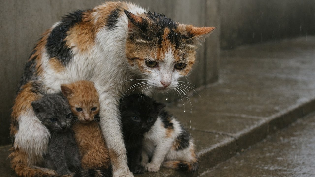 Мама-кошка умоляла прохожих спасти её котят, но её все игнорировали…