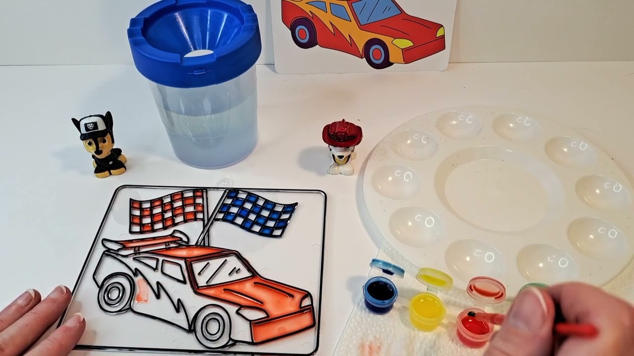 Paint a suncatcher with Chase and Marshall!