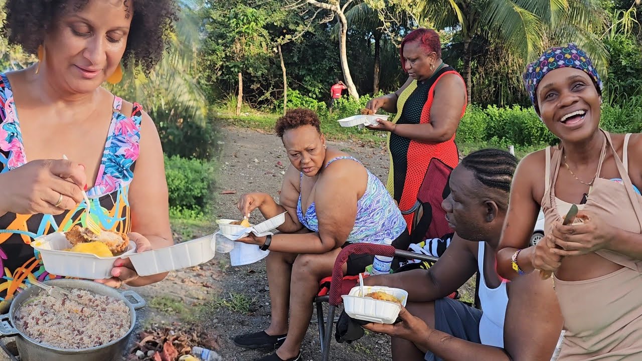 10 Canadian guests turned into a Jamaican seaside full of people | 2 pots of coconut dumpling