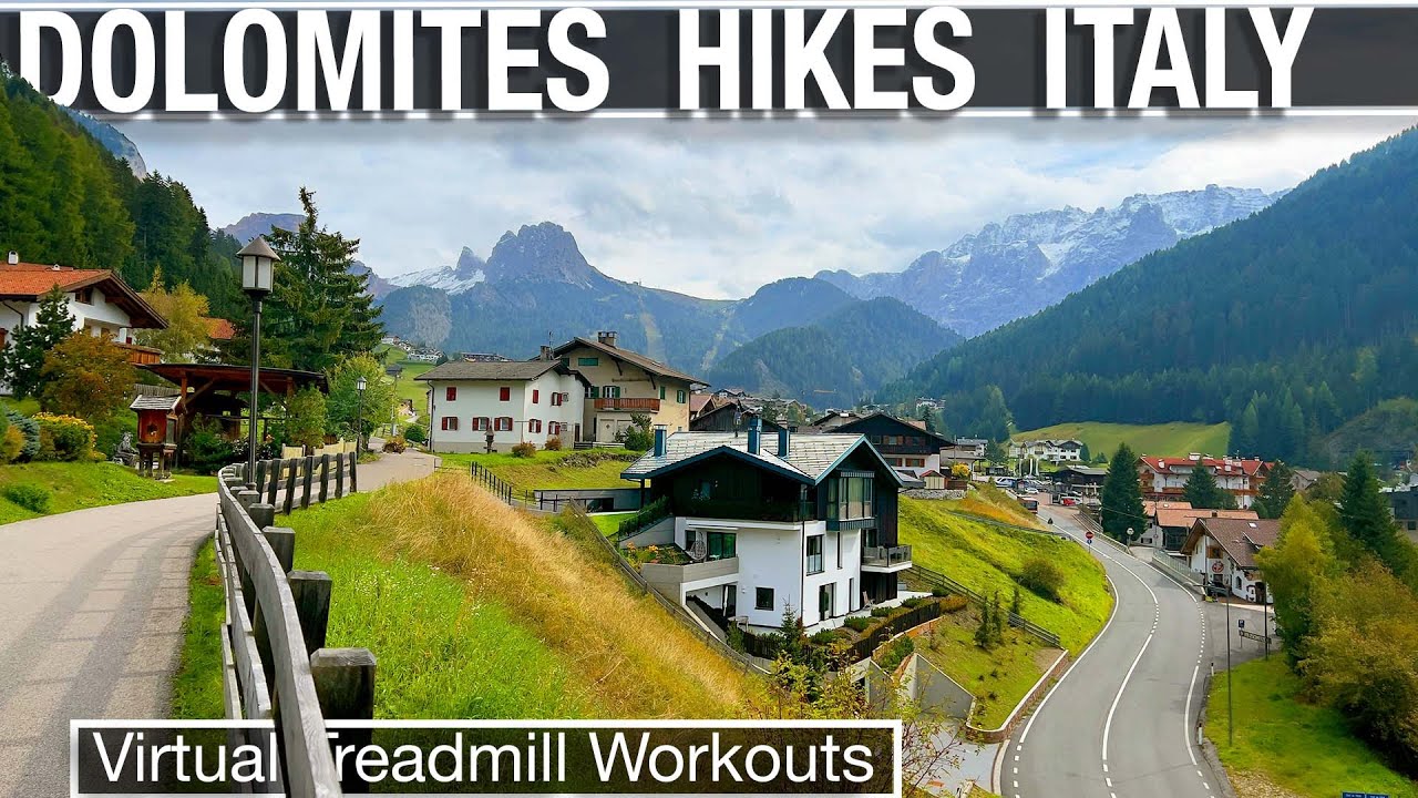 🇮🇹 Dolomites Hiking Trail & Walking Tour-  Selva di Val Gardena - Italy Virtual Treadmill  4K