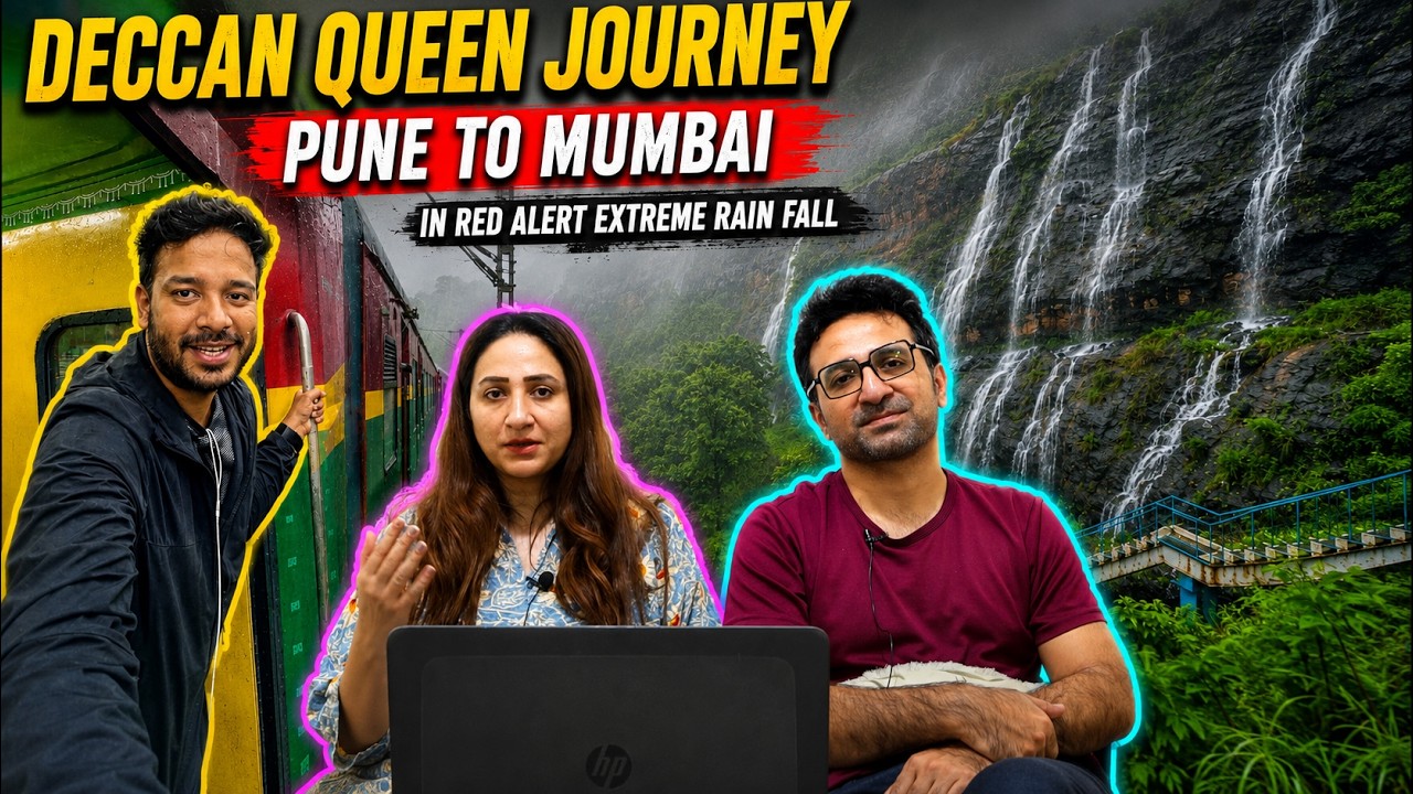 Pak Reacts to Pune to Mumbai in Extreme Monsoon Red alert 🚨 12124 Deccan Queen Express Journey