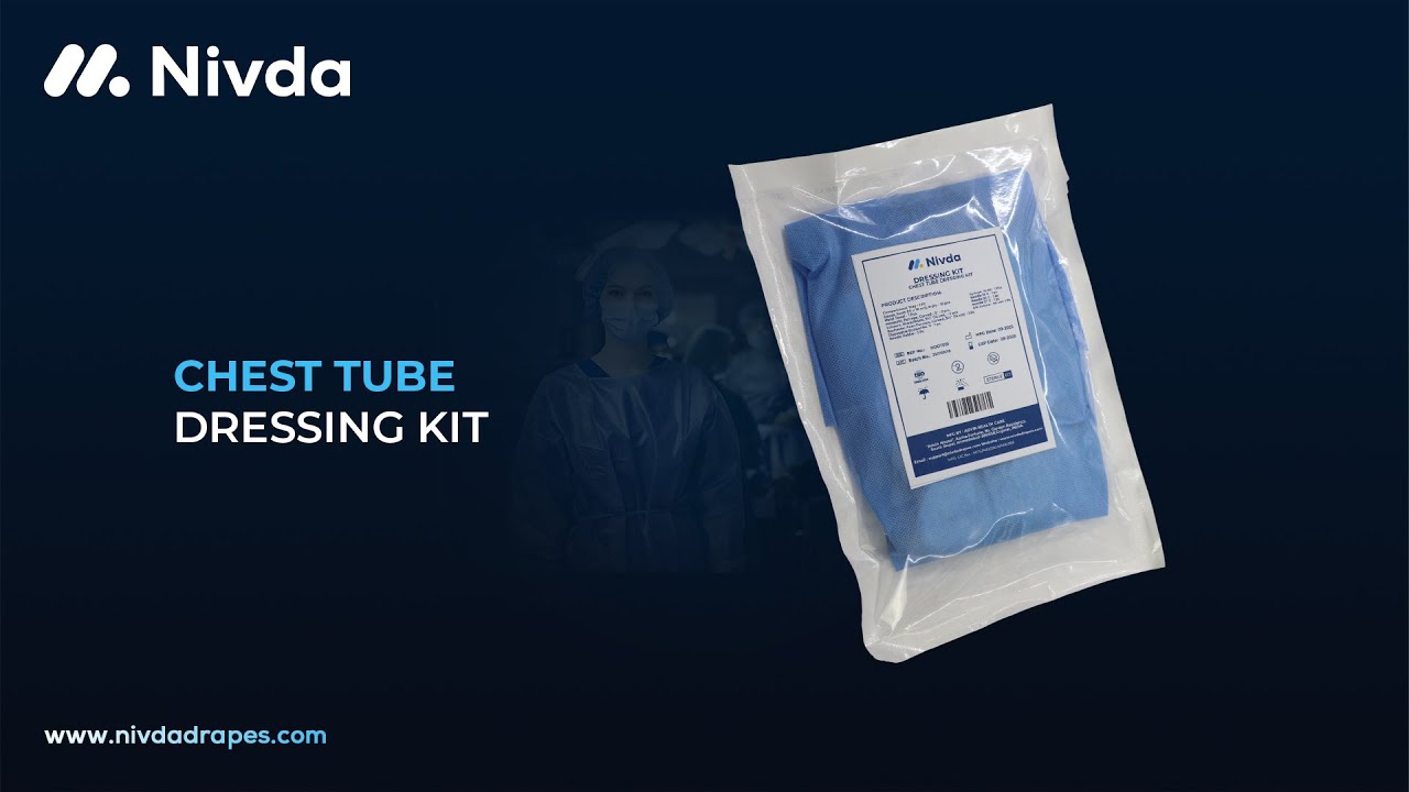 Nivda Chest Tube Dressing Kit | Thoracic Drainage Dressing Kit | Chest Tube Surgical Kit