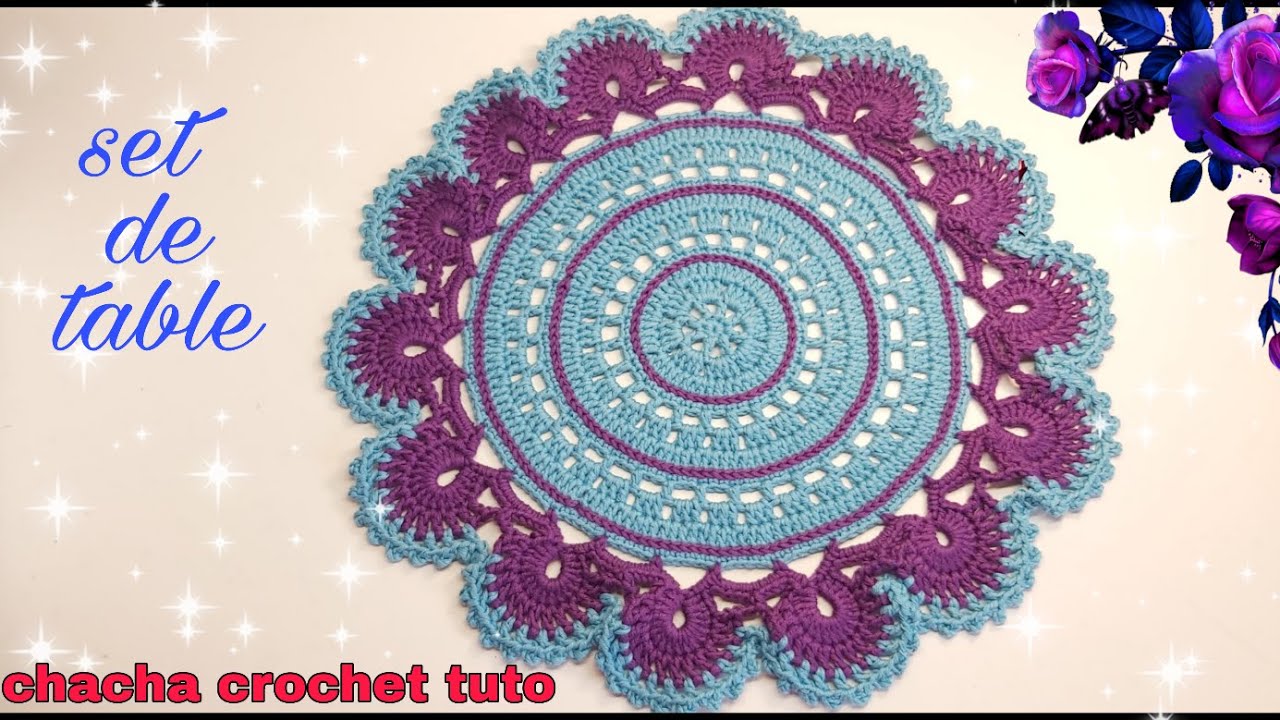 comment faire un set de table au crochet 32 cm .