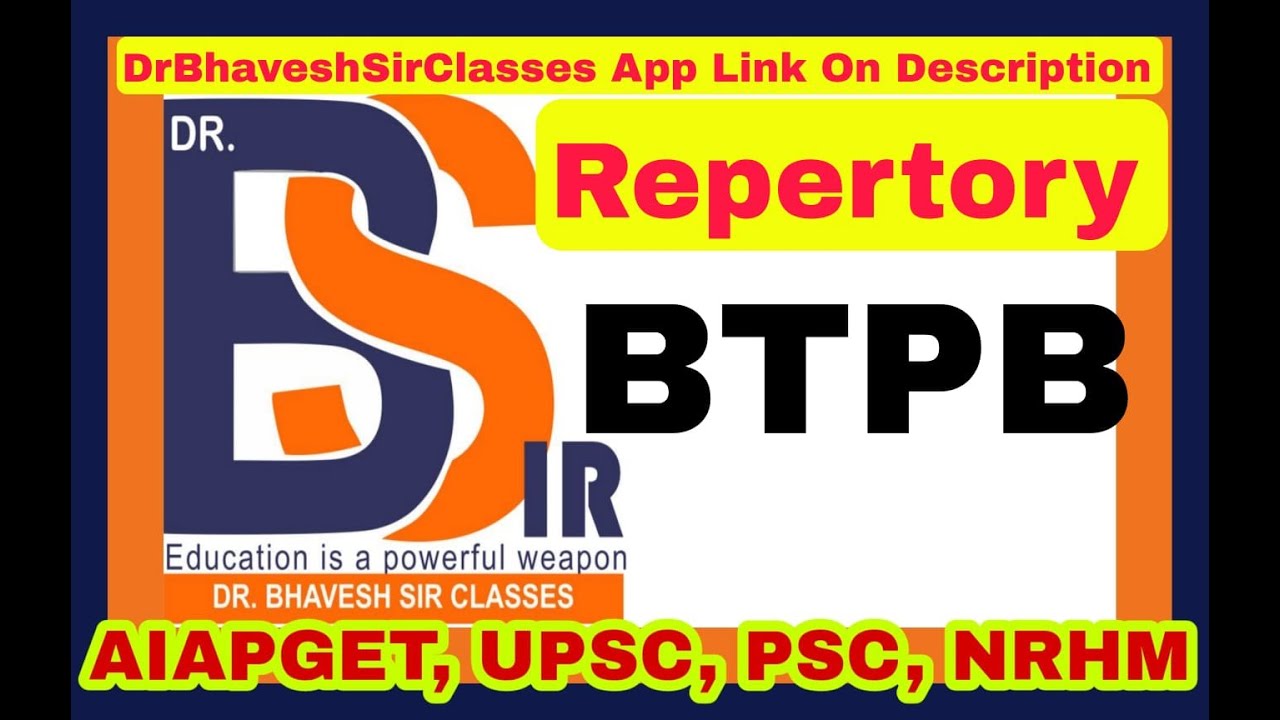 BTPB Repertory || Boenninghausen || Repertory|| Homoeopathy|| Dr.Bhavesh Sir Classes || Part-3