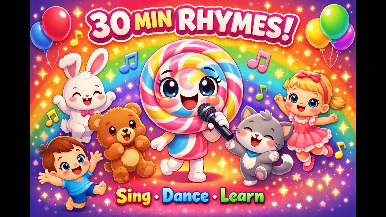 30 Minutes of Fun Rhymes & Learning Cartoons 🧸🎵 | Sing • Dance • Learn | Kids Cartoon Compilation