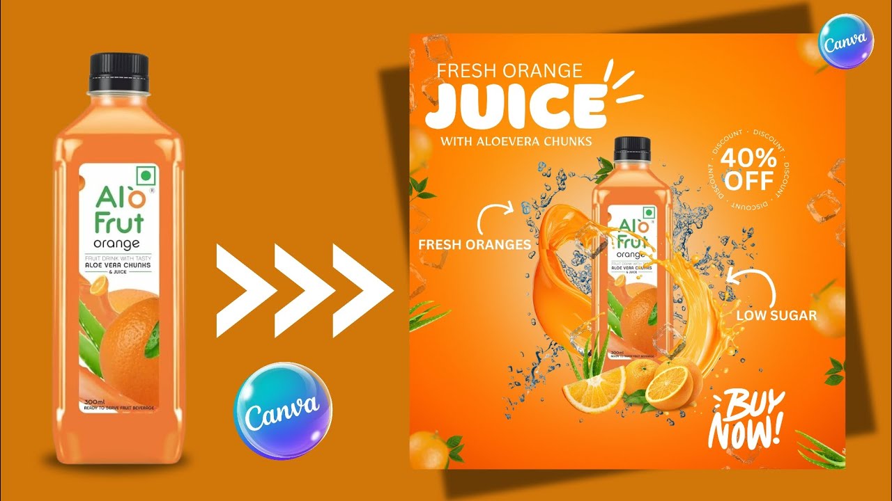 How to Create Drink Advertising Poster Design in Canva | Product Ad Poster