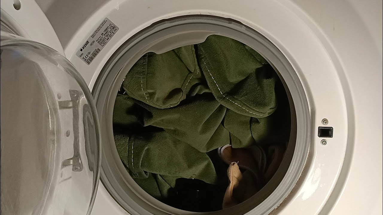 Washing cushion covers in synthetic 40°C program. Arçelik 5083 Washing Machine. Full Cycle.