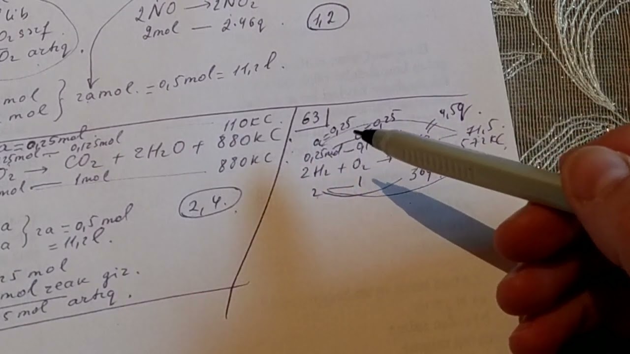 Termokimyəvi hesablar test 61-75. DİM toplu 2019. Səh 123-124. (050-584-28-14)