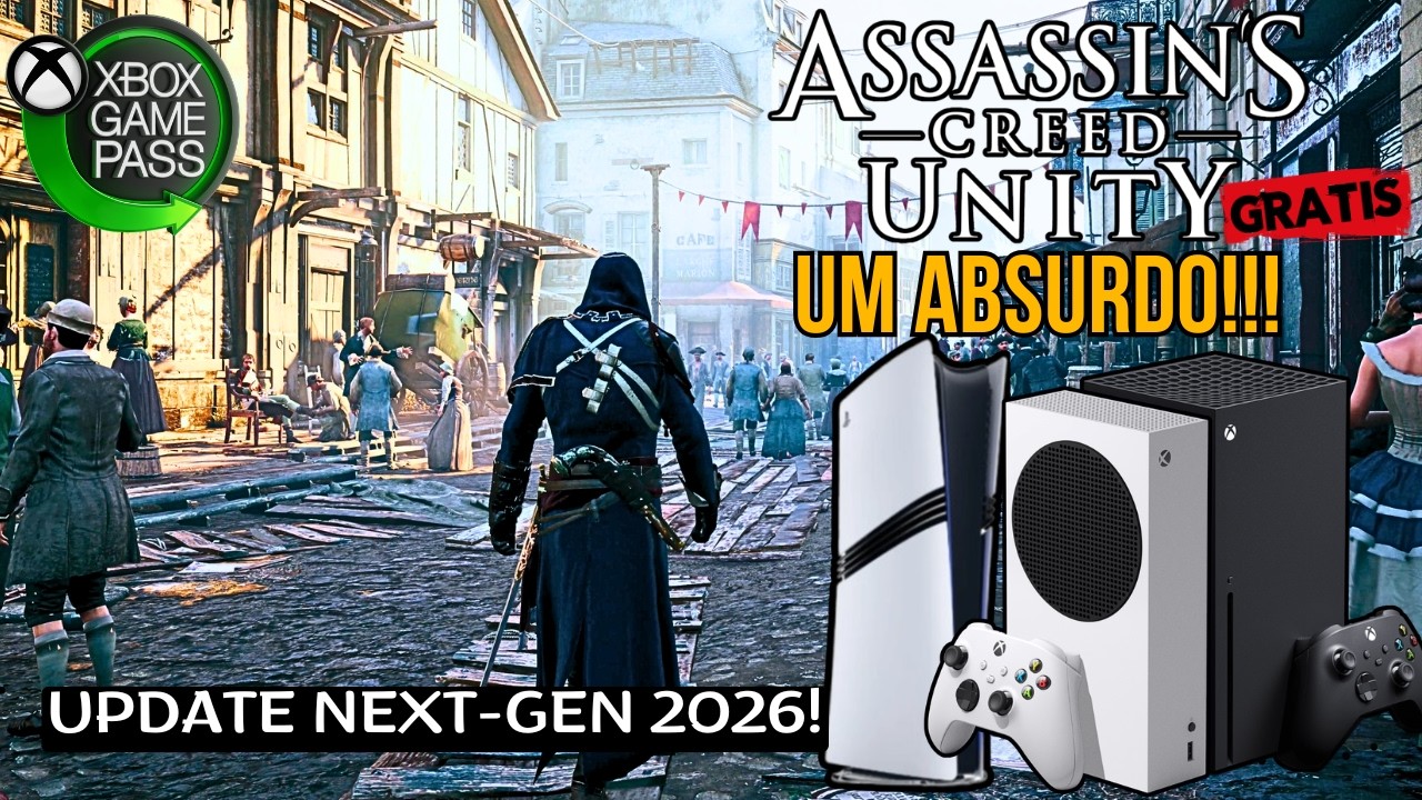 Tá de Graça, UM ABSURDO! Teste de ASSASSIN'S CREED UNITY no XBOX SERIES S Atualização NEXT-GEN 2026!