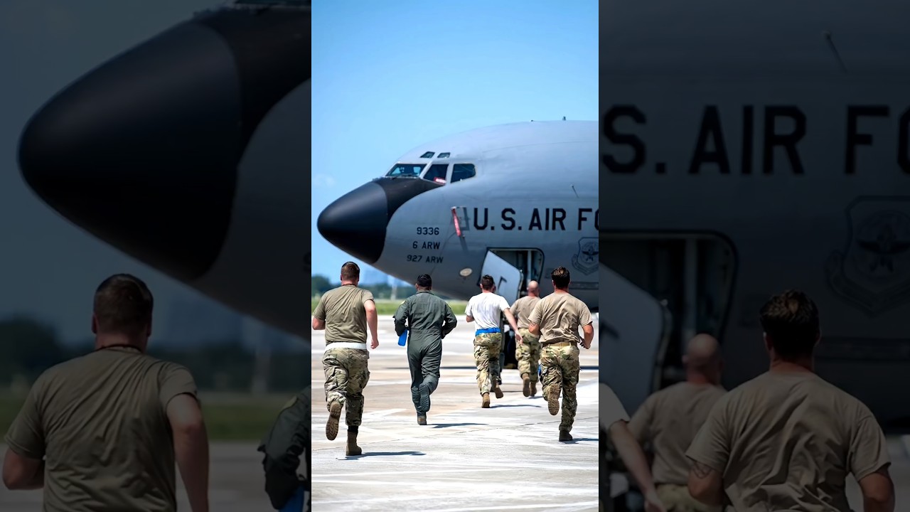 High Alert! KC-135 Crew Rushes for Emergency Departure #femalepilot #military #usmilitary