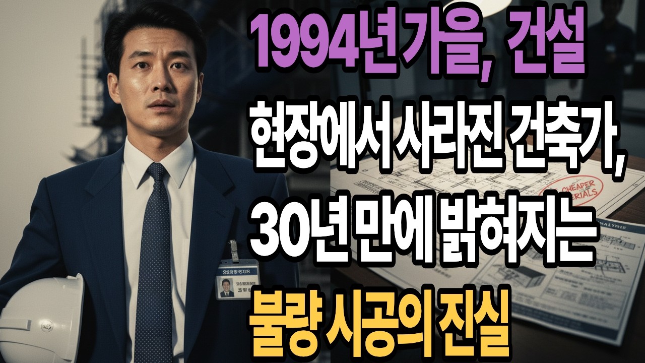 1994년 가을, 건설 현장에서 사라진 건축가, 30년 만에 밝혀지는 불량 시공의 진실
